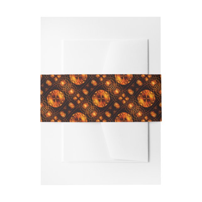 Gold Modern Boho Elegant Abstract Art Pattern #507 Invitation Belly Band (Front Example)