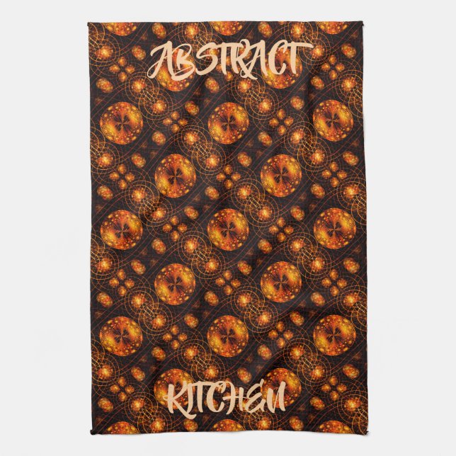 Gold Modern Boho Elegant Abstract Art Pattern #507 Kitchen Towel (Vertical)
