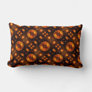 Gold Modern Boho Elegant Abstract Art Pattern #507 Lumbar Pillow
