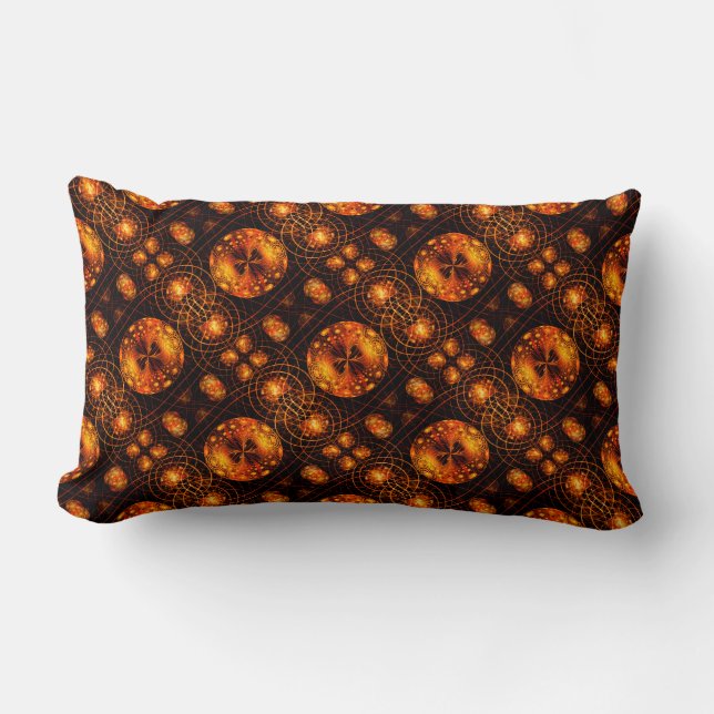 Gold Modern Boho Elegant Abstract Art Pattern #507 Lumbar Pillow (Front)