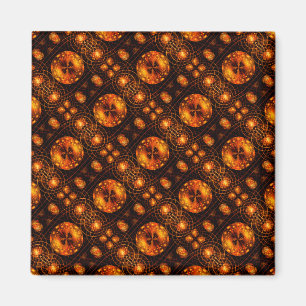 Gold Modern Boho Elegant Abstract Art Pattern #507 Magnet