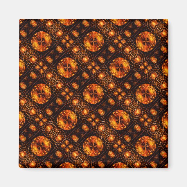 Gold Modern Boho Elegant Abstract Art Pattern #507 Magnet (Front)