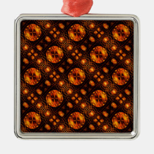Gold Modern Boho Elegant Abstract Art Pattern #507 Metal Ornament