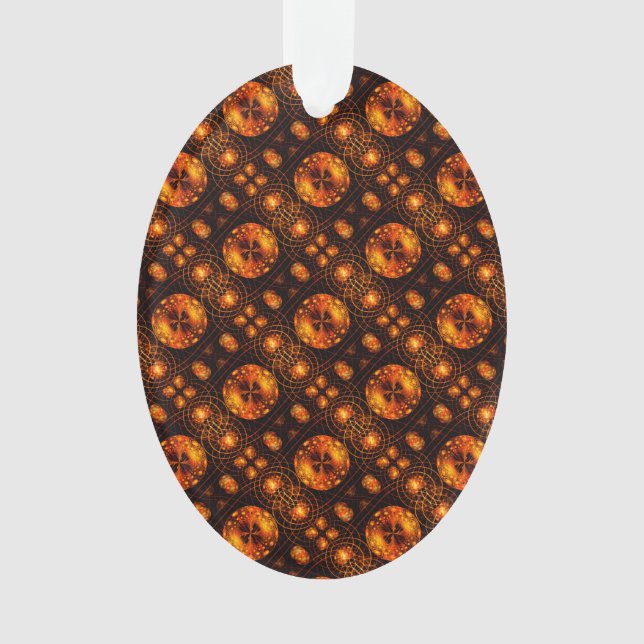 Gold Modern Boho Elegant Abstract Art Pattern #507 Ornament (Front)