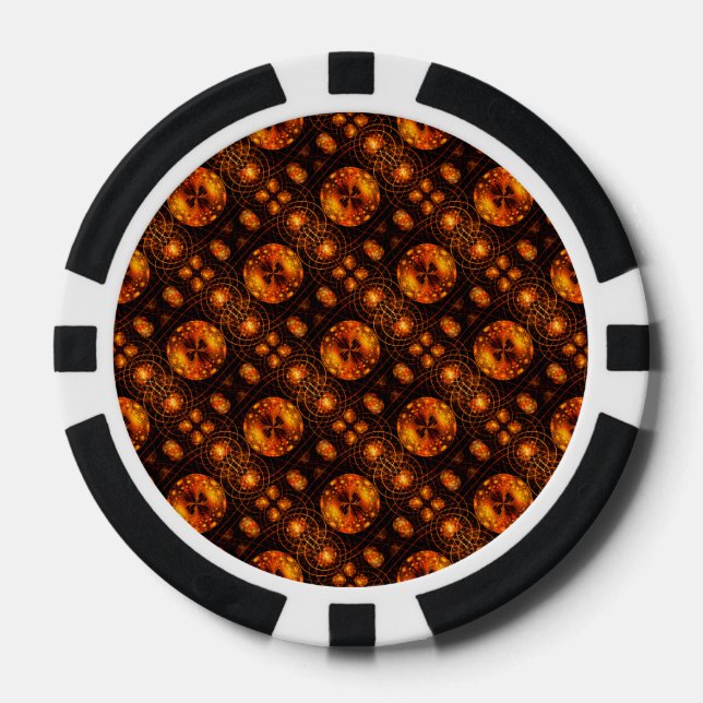 Gold Modern Boho Elegant Abstract Art Pattern #507 Poker Chips (Front)