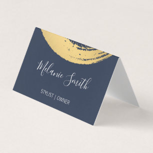 Gold Modern Brushed / Blue Business Card