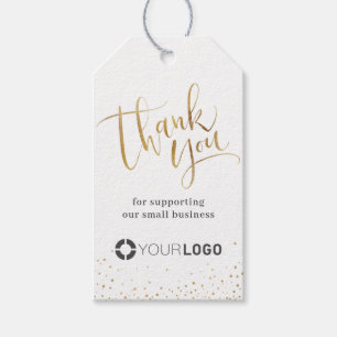 Gold Modern calligraphy business thank you Gift Tags