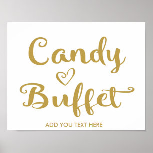 Gold Modern Calligraphy Candy Buffet print