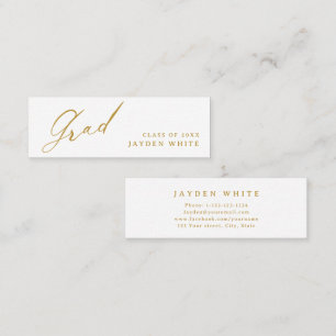 Gold Modern Calligraphy Simple Grad Name Card