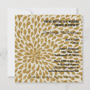 Gold Modern Chyrsanthemum - Wedding Shower Invite