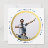 Gold Modern Circle Happy Father's Day Photo