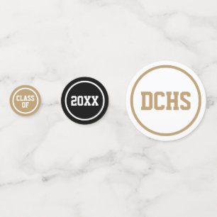 Gold Modern Circles Photo Graduation Confetti
