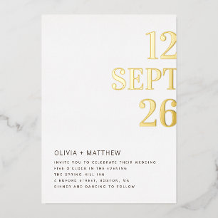 Gold modern clean typography wedding + details