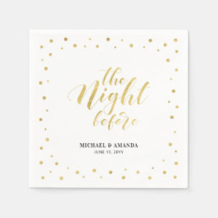 Gold Modern Confetti Wedding Rehearsal Dinner Napkin