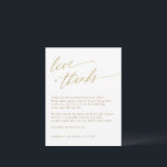 Gold Modern Elegant Wedding Table Thank You Card<br><div class="desc">This gold modern and elegant wedding thank you card can be displayed at your wedding reception tables. It's a beautiful way to show your guests your love and appreciation.</div>