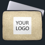 Gold Modern Glitter - Custom Logo Promotional Laptop Sleeve<br><div class="desc">Gold Modern and Professional Faux Glitter and Sparkle Elegant Custom Logo Promotional Corporate Laptop Bag or Sleeve Promotional Case for a Beauty Industry Gift. This case can be customized to include your company or business logo.</div>