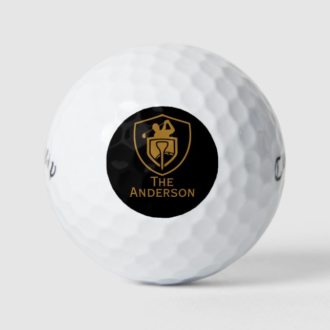 Gold Modern Golf Balls (Front)