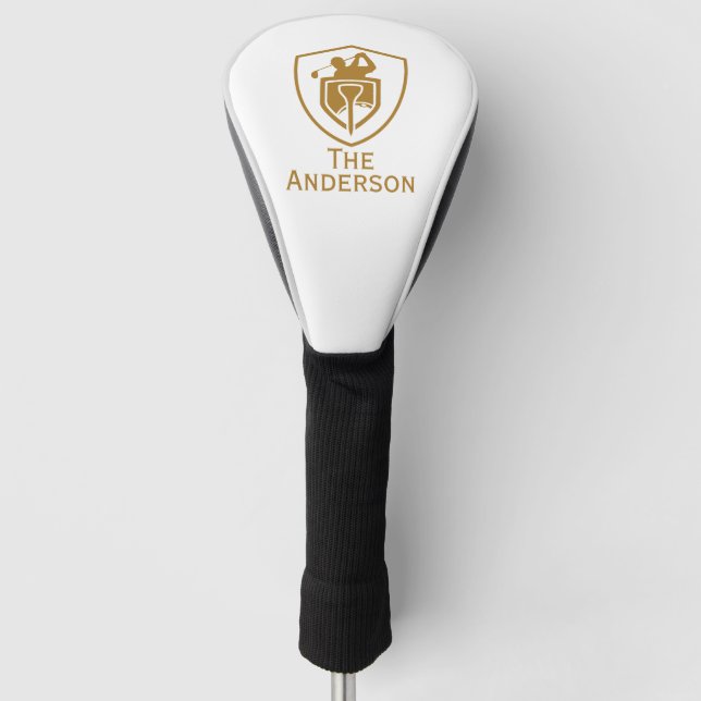 Gold Modern Golf Head Cover (Front)