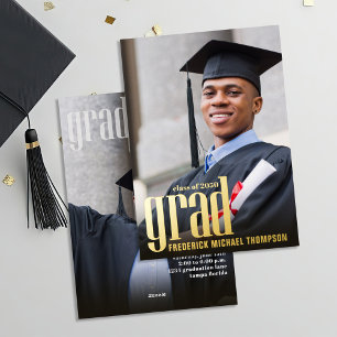 Gold Modern Grad Graduation Photo Template
