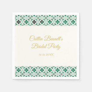 Gold Modern Green St. Patrick's Day Baby Shower Napkin