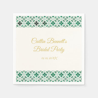 Gold Modern Green St. Patrick's Day Baby Shower Napkin