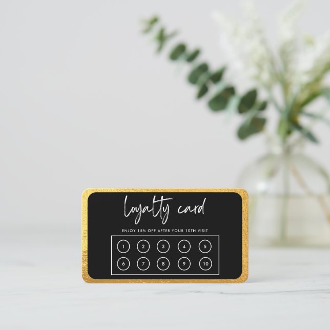 Gold Modern Loyalty Card (Standing Front)
