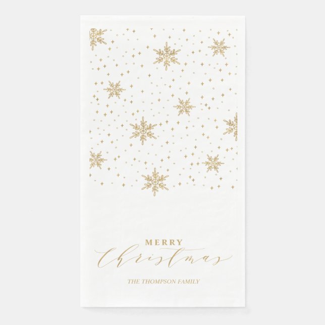 Gold Modern Merry Christmas Party Napkins (Front)