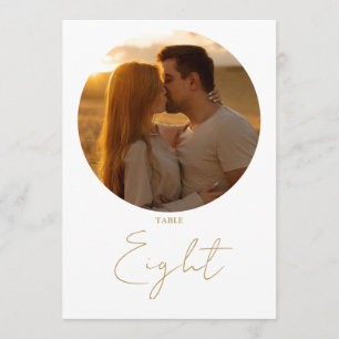 Gold Modern Minimalist Script Table Number