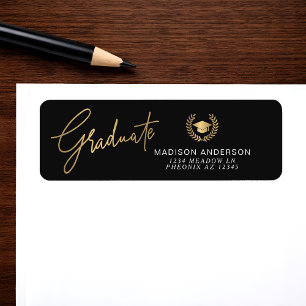 Gold Modern Script Simple Graduation 