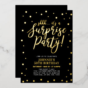 Gold Modern Surprise Adult Birthday Party