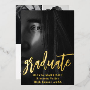 Gold Modern Typography Photo Collage Graduation