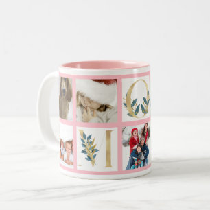 Gold MOM Botanical Letters Multi Photo Two-Tone Coffee Mug