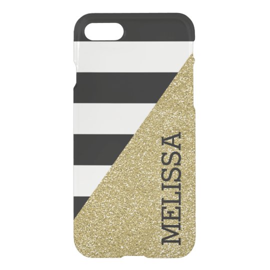 Gold Monochrome Stripes Clear Modern iPhone 7 iPhone 7 Case