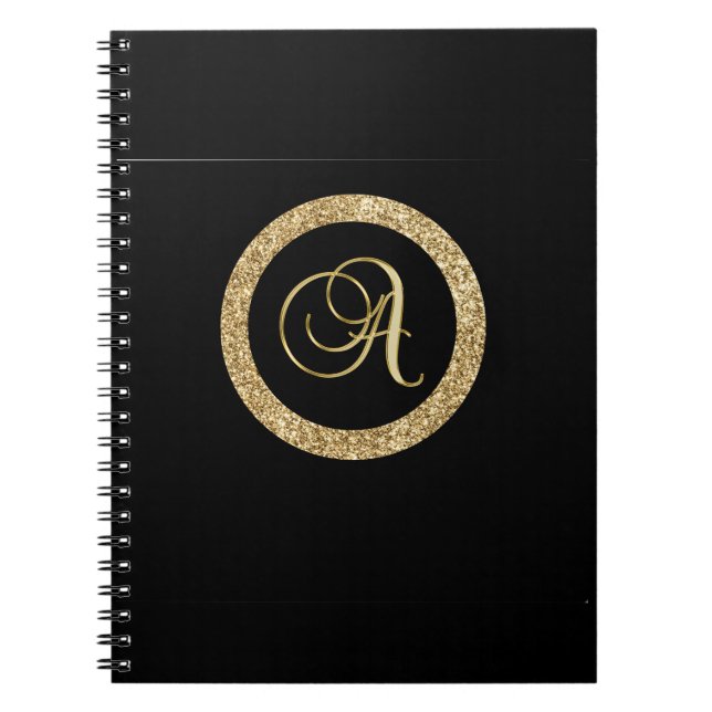 Gold monogram A Black-black, Notebook (Front)