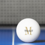 Gold Monogram and Name Personalized Ping Pong Ball<br><div class="desc">Custom printed ping pong balls personalized with your name and monogram or other custom text. Click Customize It to edit fonts and colours or add your own text and images to create a unique one of a kind gift.</div>