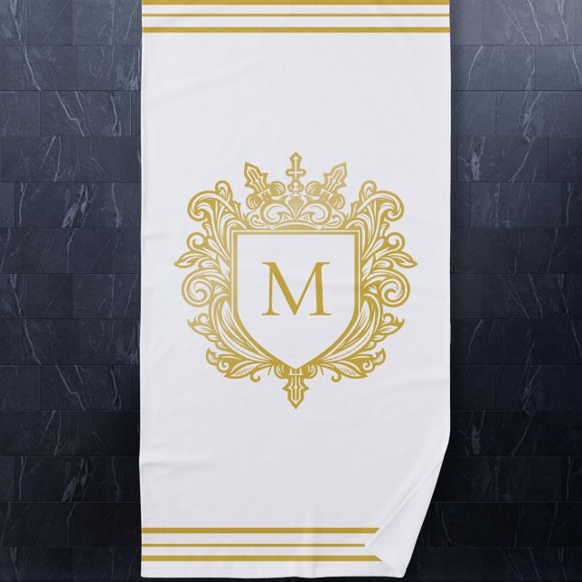 Gold Monogram Beach Towel (Creator Uploaded)