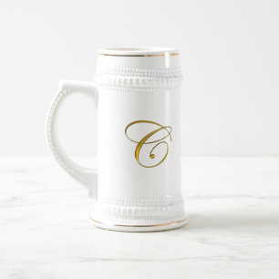 Gold Monogram C Coffee Mugs and Steins