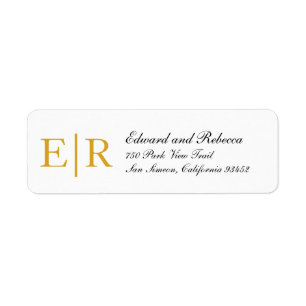 Gold Monogram Calligraphy Mariage Adresse de retou