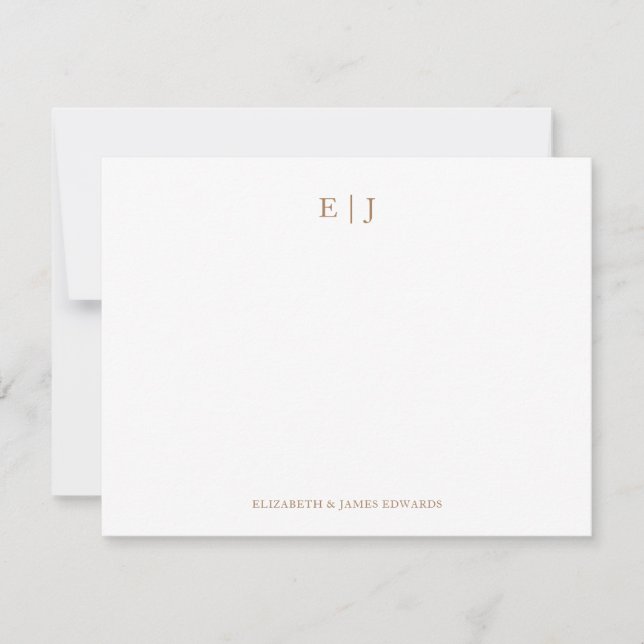 Gold Monogram Couple Initials Personalized Card (Front)