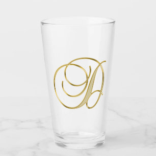 Gold Monogram D Glass