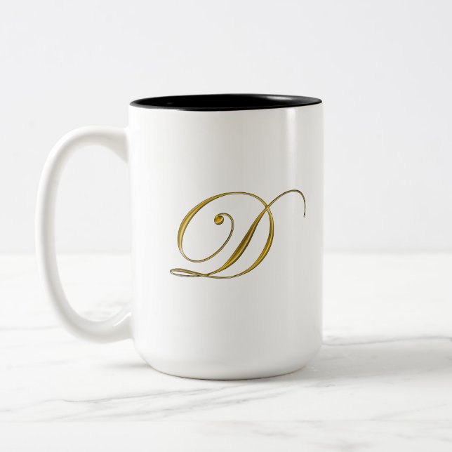 Gold Monogram D Mugs and Steins (Left)