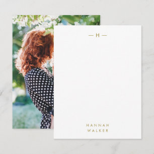 Gold Monogram   Elegant Sophisticated Modern Photo Card