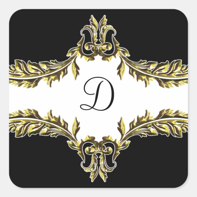 gold monogram envelope seal (Front)