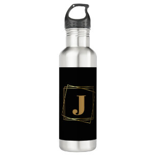 Gold Monogram Geometric Frame  710 Ml Water Bottle