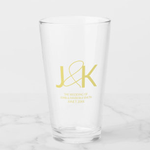 Gold Monogram Glass Cup