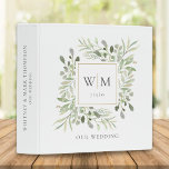 Gold Monogram Greenery Wedding Photo Album Binder<br><div class="desc">Botanical watercolor greenery monogram initials wedding photo binder. Personalize with your monogram initials,  special date,  and name to create a beautiful elegant binder that is unique to you. Designed by Thisisnotme©</div>