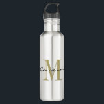 Gold Monogram Initial and Name Personalized 710 Ml Water Bottle<br><div class="desc">Gold Monogram Initial and Name Personalized</div>