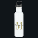 Gold Monogram Initial and Name Personalized  710 Ml Water Bottle<br><div class="desc">Gold Monogram Initial and Name Personalized</div>