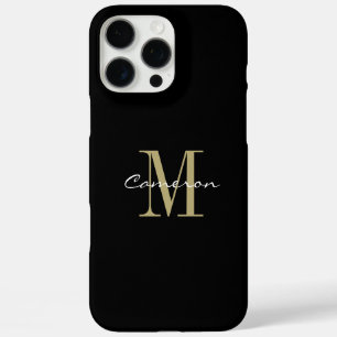 Gold Monogram Initial and Name Personalized  iPhone 16 Pro Max Case
