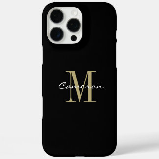 Gold Monogram Initial and Name Personalized  iPhone 16 Pro Max Case